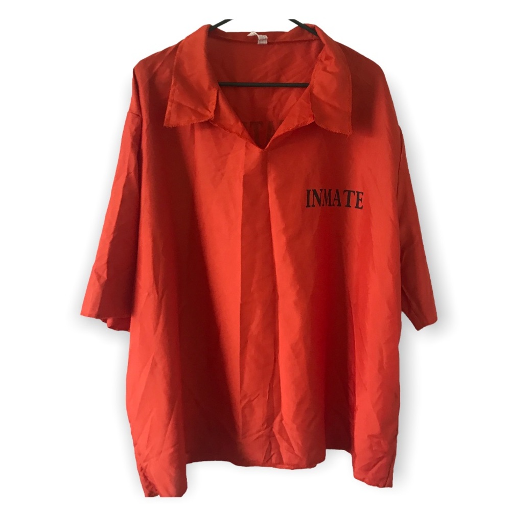 Inmate jail orange costume  shirt